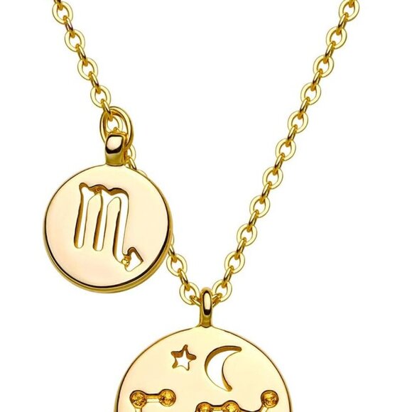Gold Necklace for Women 18K Gold Plated Astrology Zodiac Necklace 12 Necklace Bi - Picture 1 of 7
